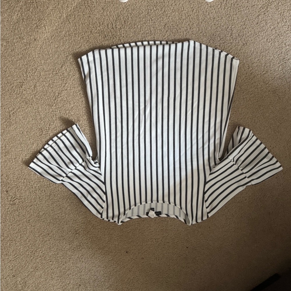 Moa Moa Blue and White Striped Short-sleeved Tunic